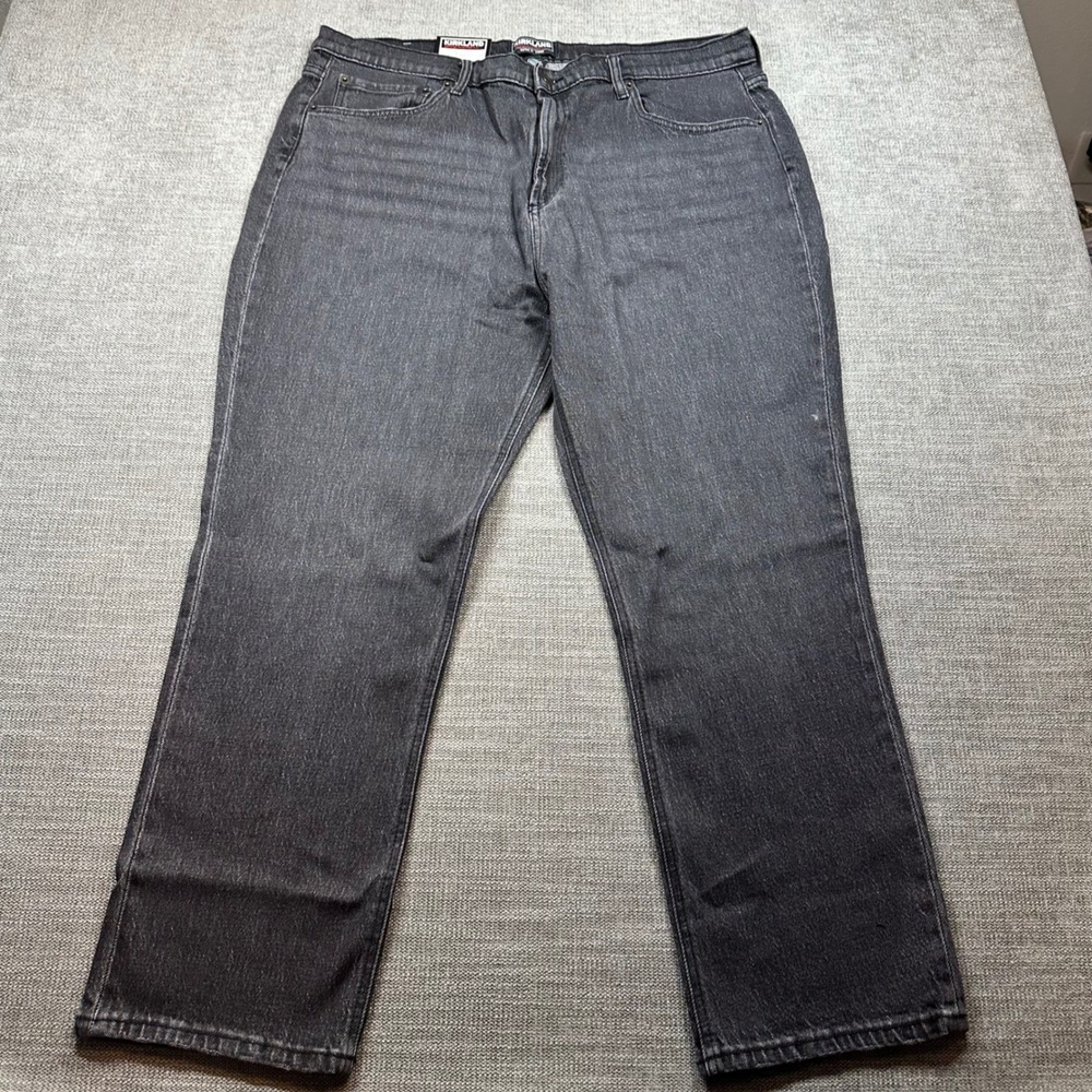 Kirkland‎ Signature Jeans Women 16 Gray High Rise Straight Fit Denim